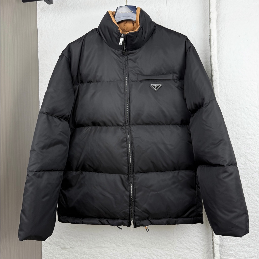 Prada Black And Tan Puffer Jacket